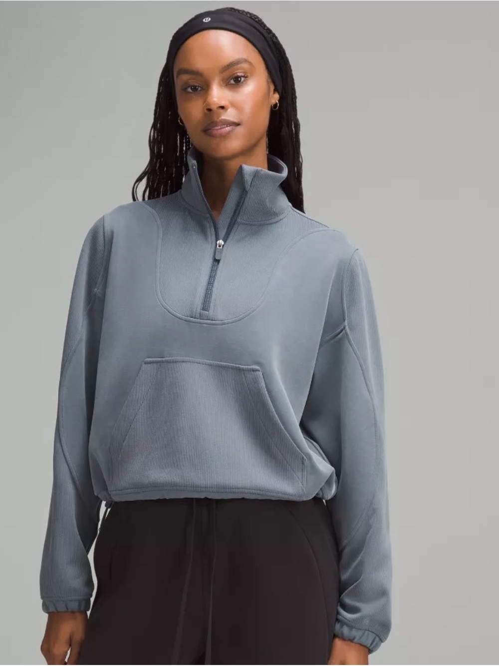 Lululemon Women's Brushed Softstream Half-Zip Sweatshirt Jade Grey Size 6